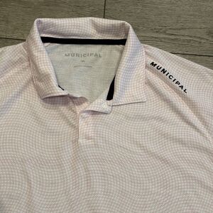 Municipal Golf Polo Shirt Mens XL Waste Management Open PGA Preppy Pink Athletic